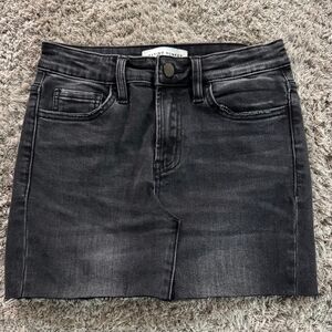 Flying Monkey Black Denim Mini Skirt Size 25 Button Accent Style F4266